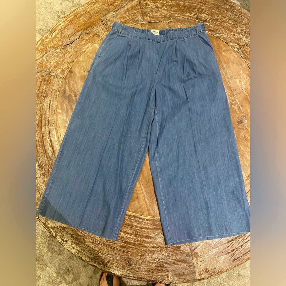 JCrew Chambray Blue Palazzo Pants